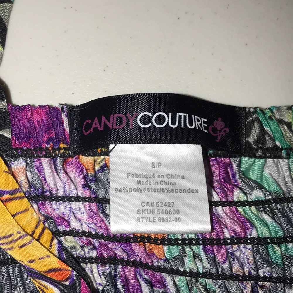 CANDY COUTURE VIBRANT FLORAL MULTICOLOR DRESS SMALL - Picture 4 of 4